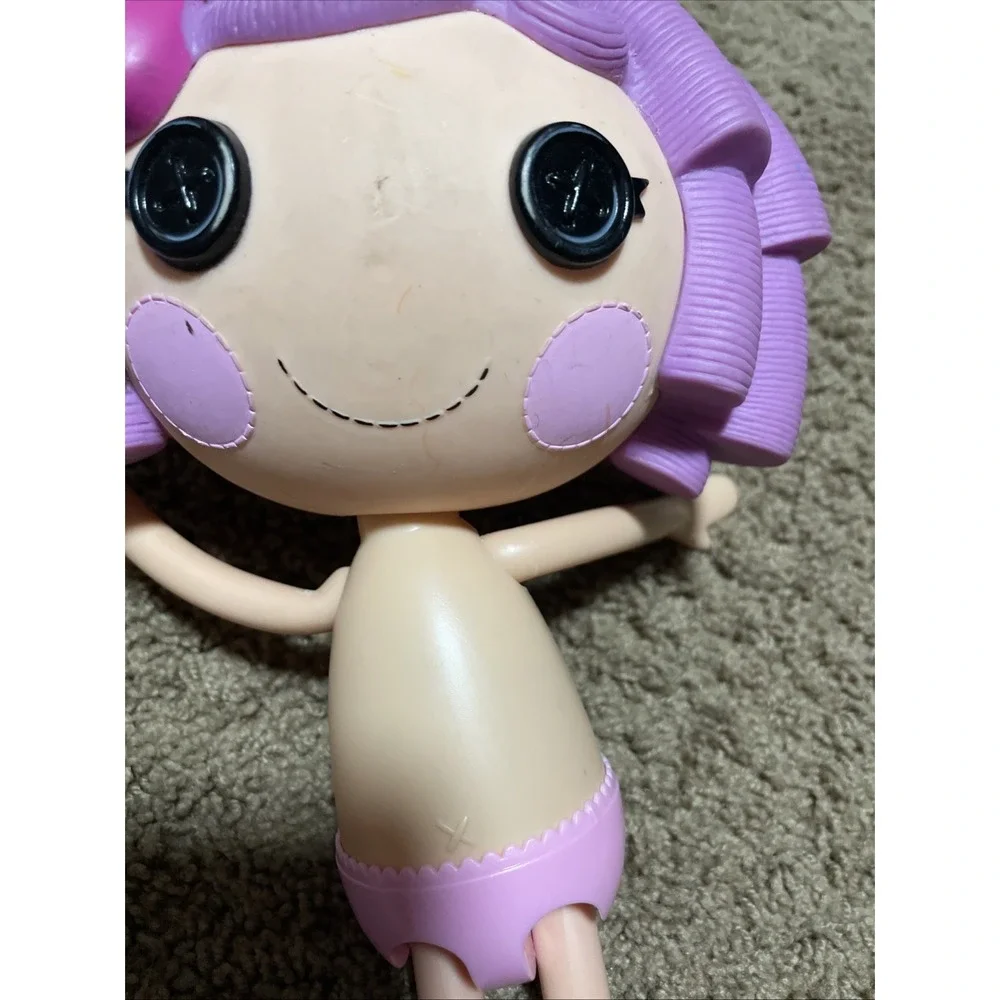 Lalaloopsy Doll Purple Hair Pink Bow Button Eyes 12 inch Large Figure MGA 01-03